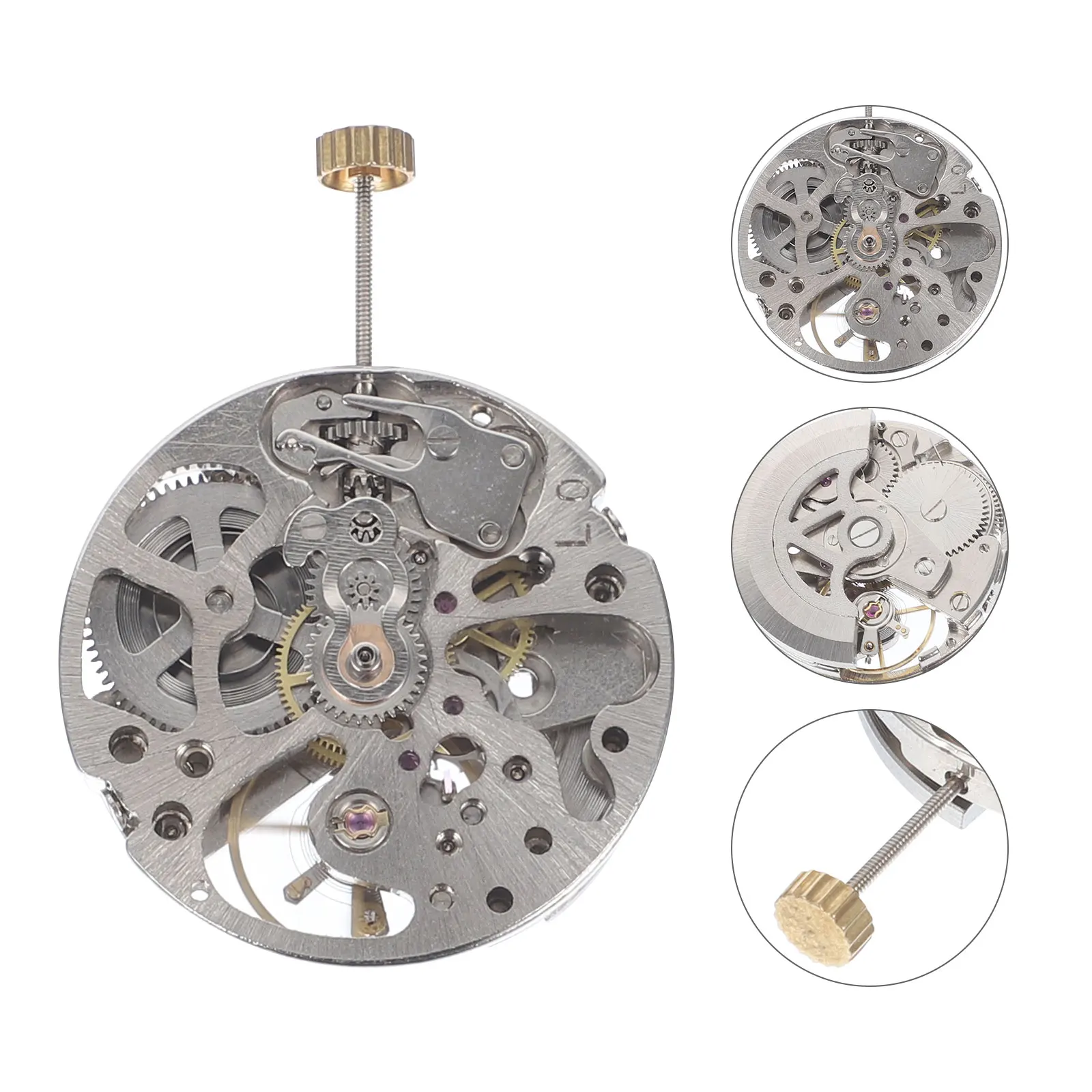 

Hollow Automatic Watch Movement No Date Mechanical Parts for Replacement Wristwatch Repair Tools Supplies Durable Copper