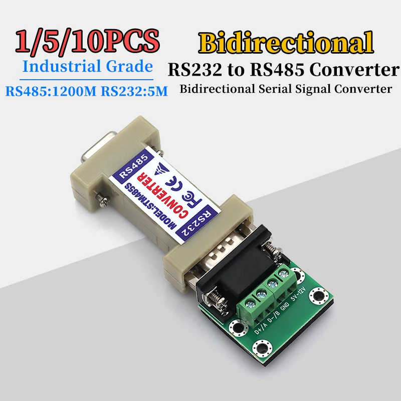 1/5/10PCS Industrial High Performance RS232 to RS485 Bidirectional Converter rs232 rs485 Adapter 232 485 Female Drop Shipping