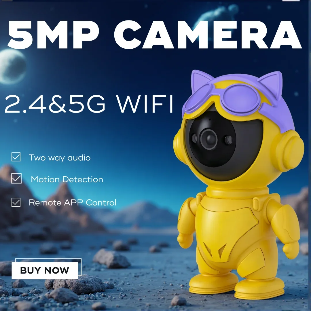 Smart Home Baby Security Monitor WiFi IP Camera Cartoon Bear Halloween Gift CCTV 1080P HD Surveillance Auto Tracking Camera