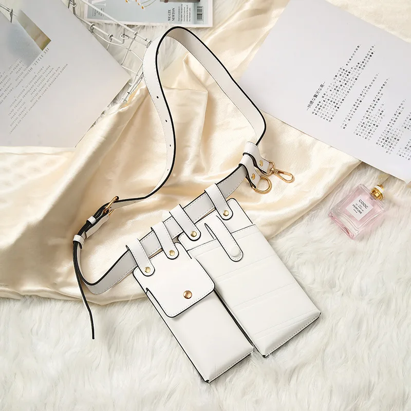 

Женская поясная сумка из двух частей. Модная поясная сумка из искусственной кожи. Сумка через плечо для телефона. Сумка на пояс в стиле хип-хоп для путешествий и повседневной одежды.