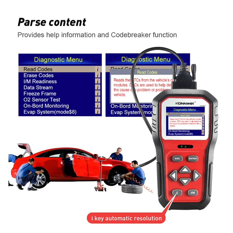 2026 KONNWEI KW860 Car OBD2 Diagnostic Tool Professional Battery Tester Cars I/M Readiness Oil Lamp Error Code Reader Auto Tool - view 4