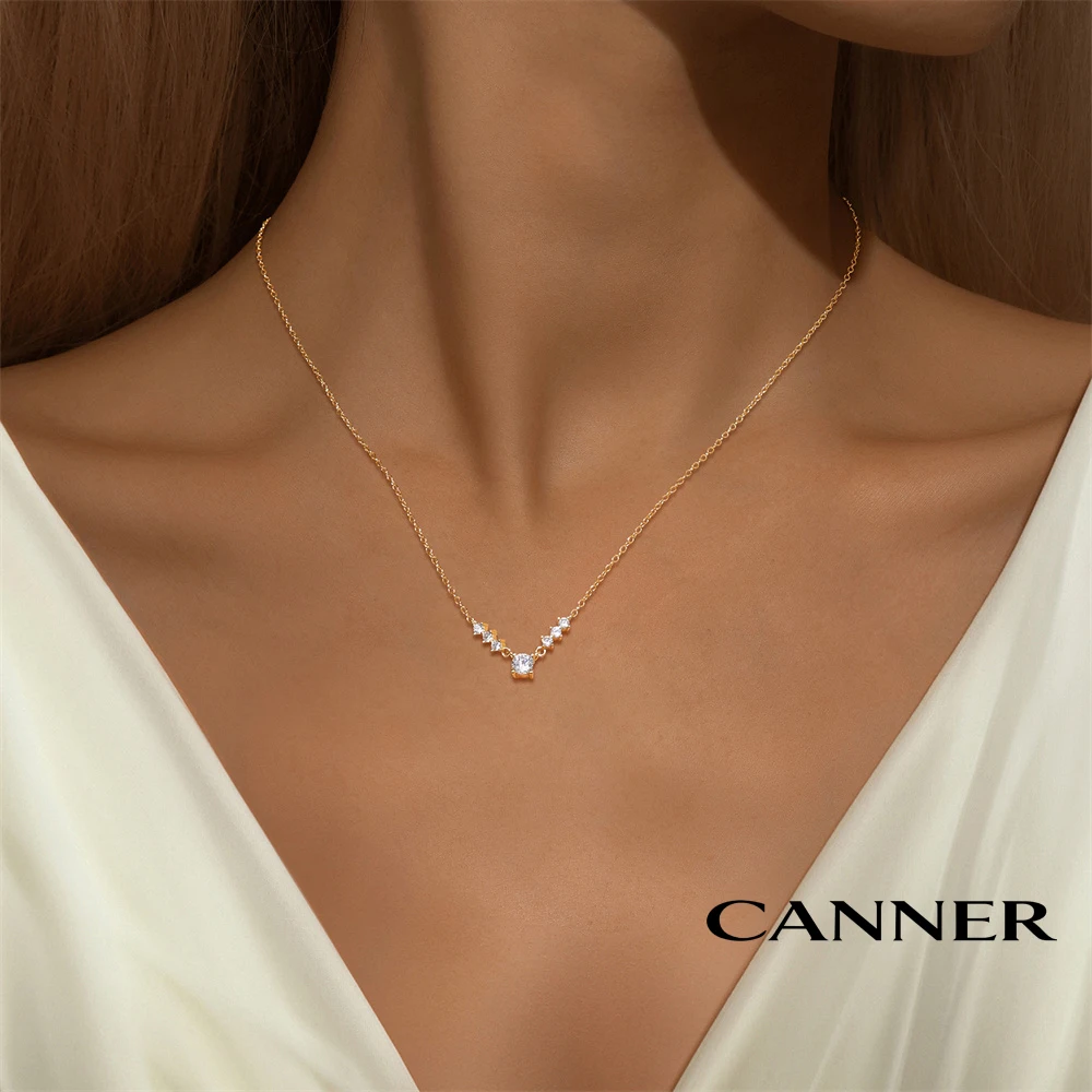 

CANNER 925, дизайн «сделай сам», движущиеся подвески, ожерелье из стерлингового серебра, цепочка для лица, ожерелье с застежкой-лобстером, женские обручальные украшения, подарки