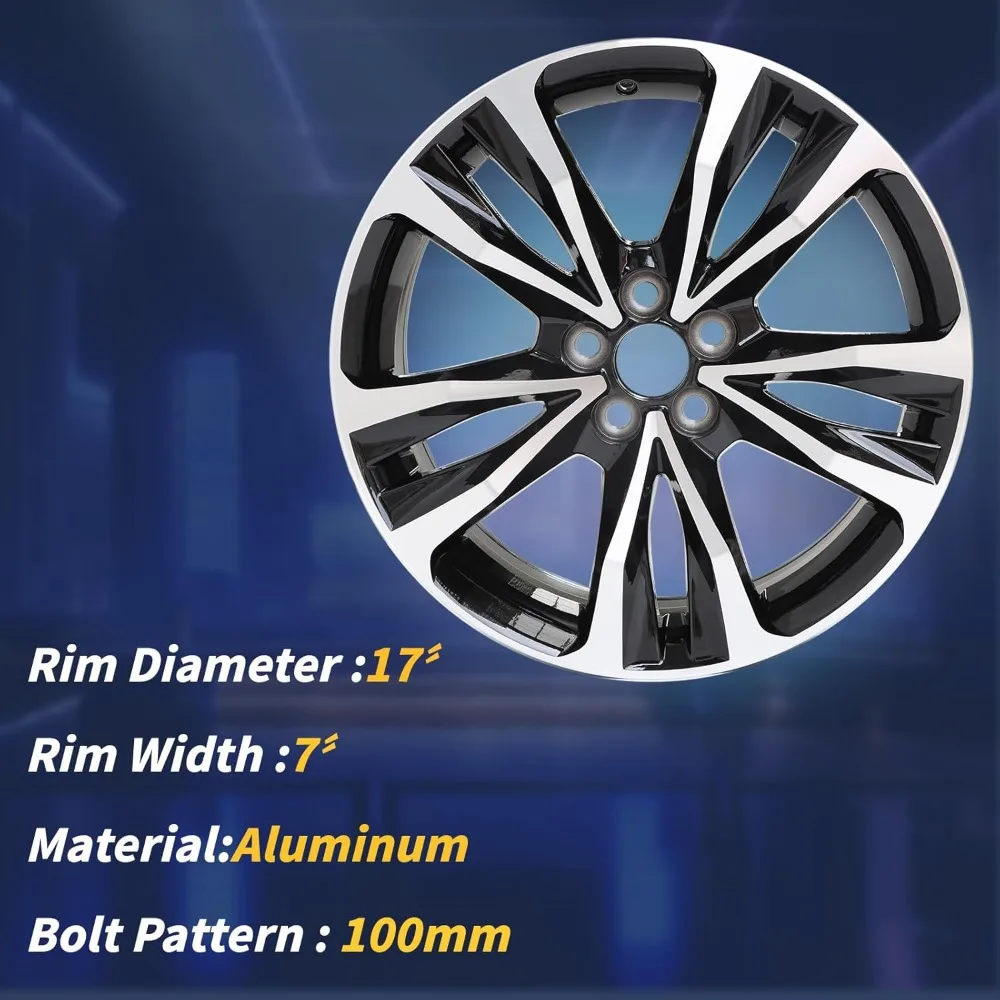 Обработанные черные колесные диски 17x7, подходят для Toyota Corolla 2017 2018 2019, обработанные черные OEM дизайнерские колеса 17, одиночная замена