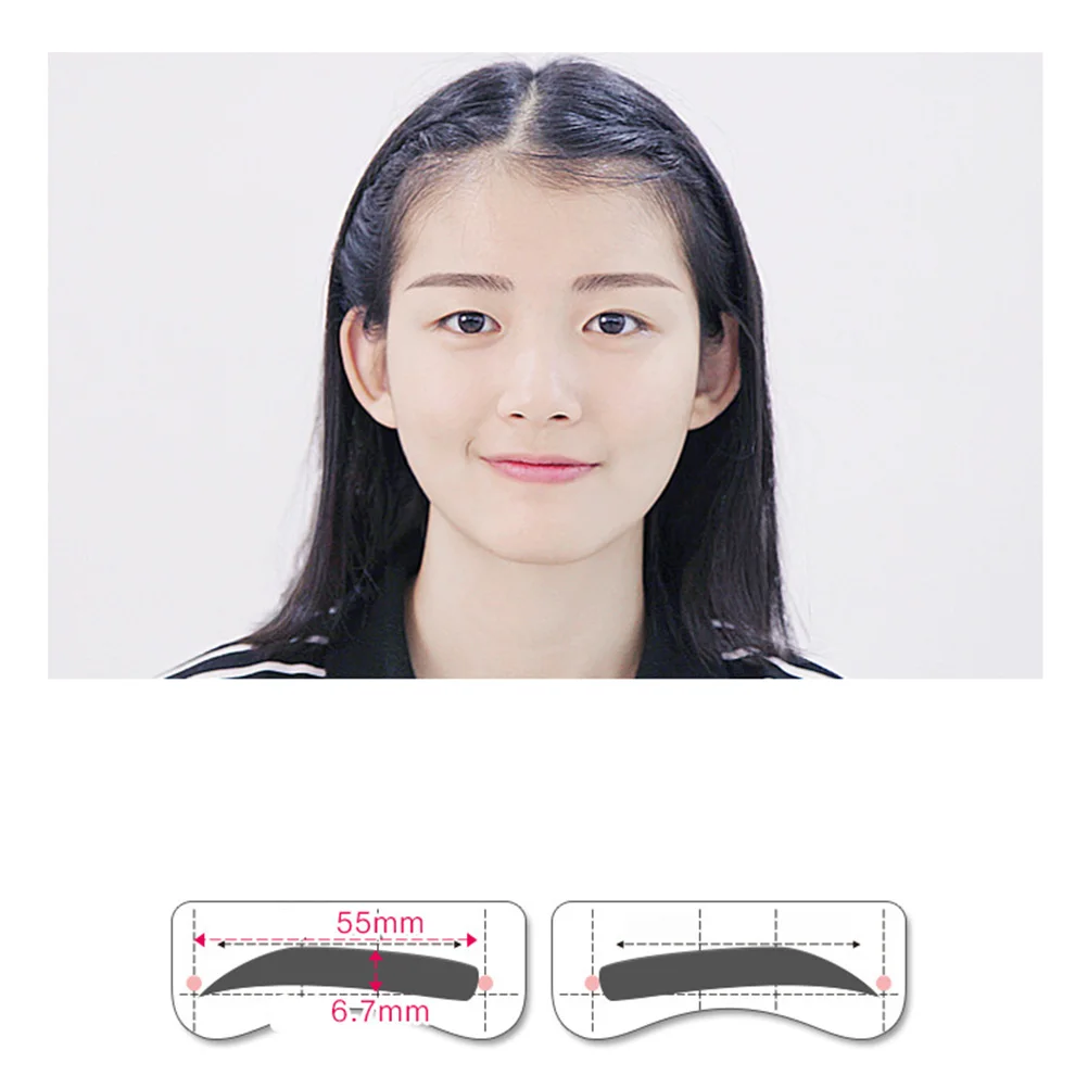 แม่แบบเขียนคิ้ว 32 คู่ 8 แบบ แม่แบบเขียนคิ้วแบบแม่นยำ ใช้ซ้ำได้ พร้อมกาวในตัว อุปกรณ์ DIY สำหรับมือใหม่ แต่งคิ้วเร็ว