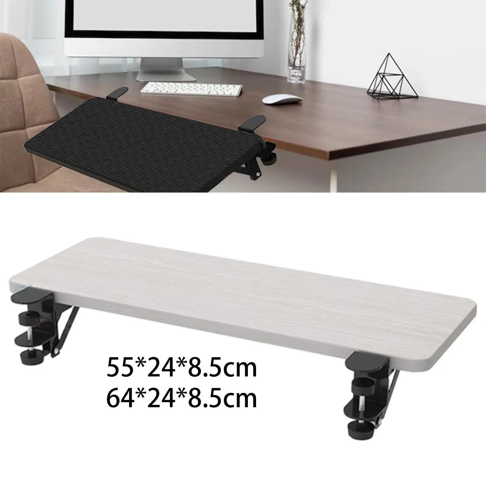 Ergonomic Desk Extender Punch-free Table Mount Wrist Rest Armrest Wrist Support for Computer Platform Home Keyboard Office