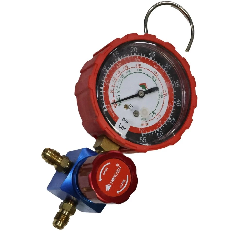 

Single Meter With Valve Low Pressure High Pressure Pressure Gauge R32 R410A Manifold For Car Air Conditioning HS-468AH