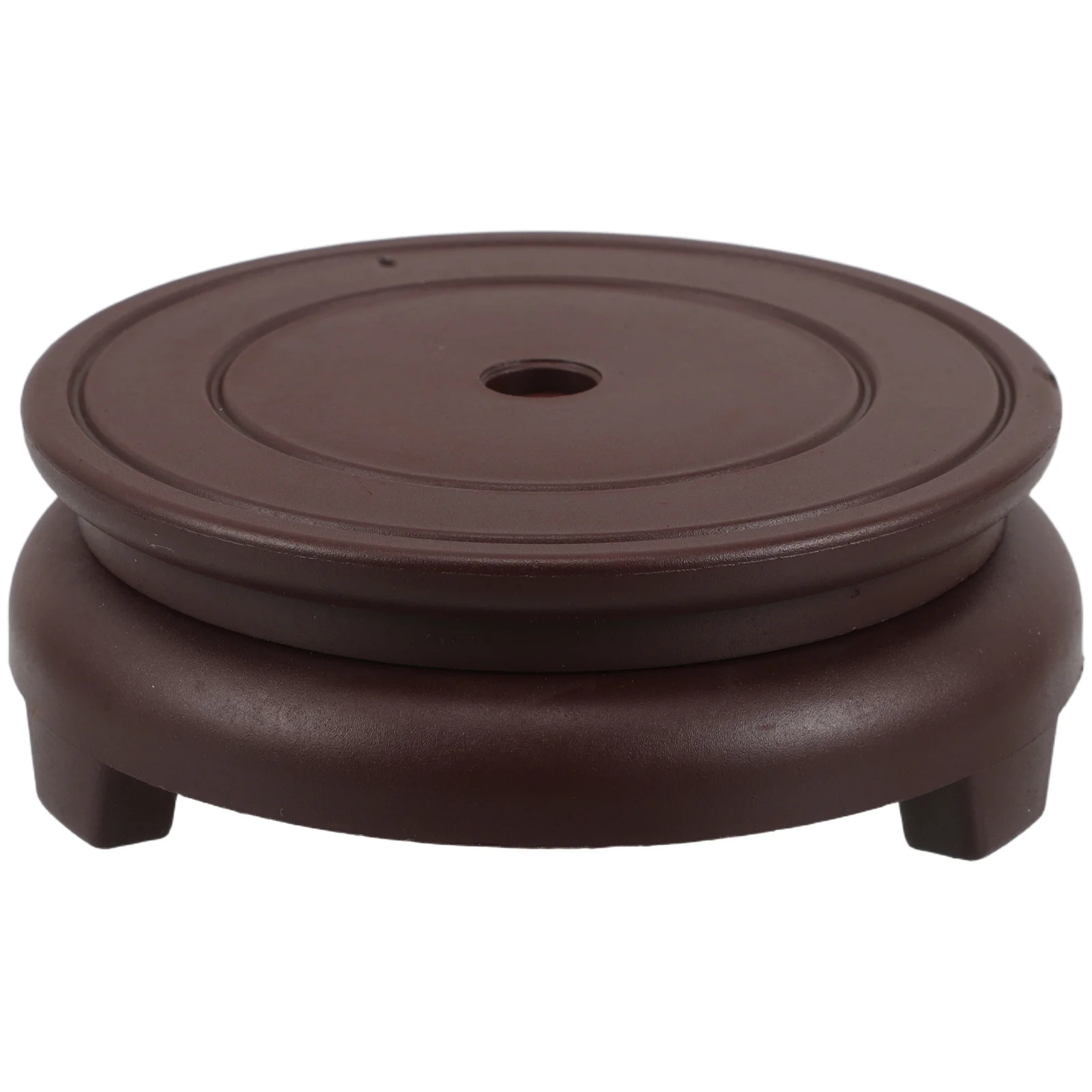 

Flower Pot Base 10Cm Red Round Faux Wood Craft Pedestal For Vase Bonsai Statue Teapot Crystal Ball Display Home Decor Stand