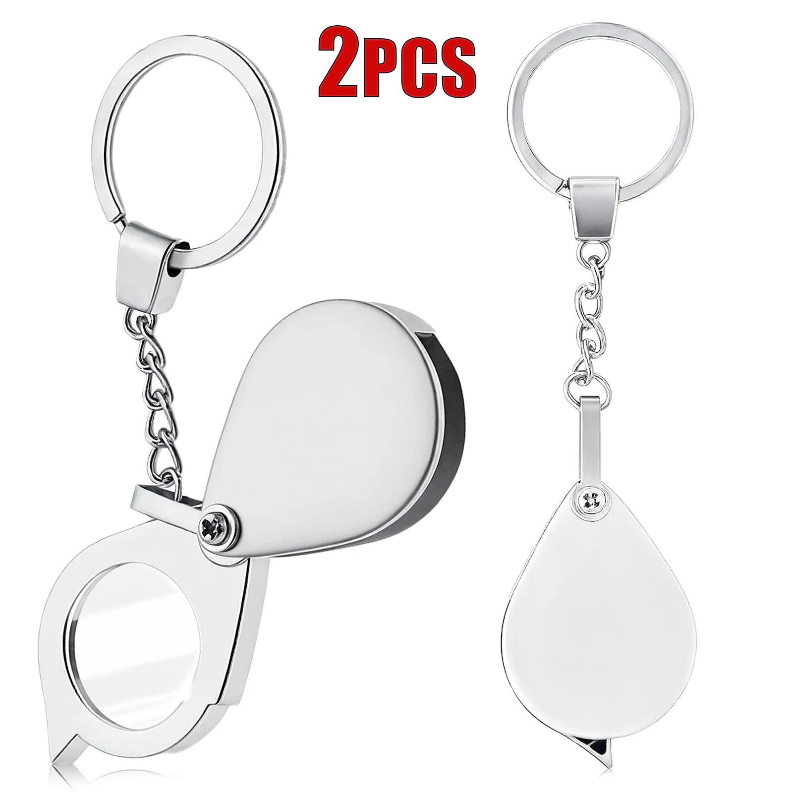 30X Pocket Magnifying Glass Rotating Folding Jewelers Loupes Portable Magnifier Luope With Keychain for Reading Close Work