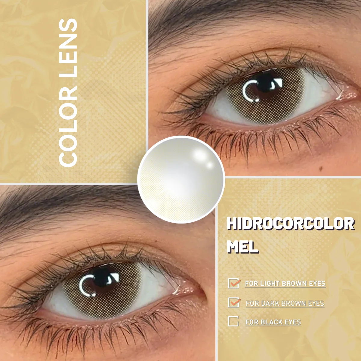 Visuashow Hidrocorcolor Bernstein-Braune Farblinsen für Augen, mit Natürlicher Kleiner Pupille, Jährlich mit Stärke. Weich und bequem, perfekt für den täglichen Gebrauch und das elegante Schönheits-Make-up – Detail 14