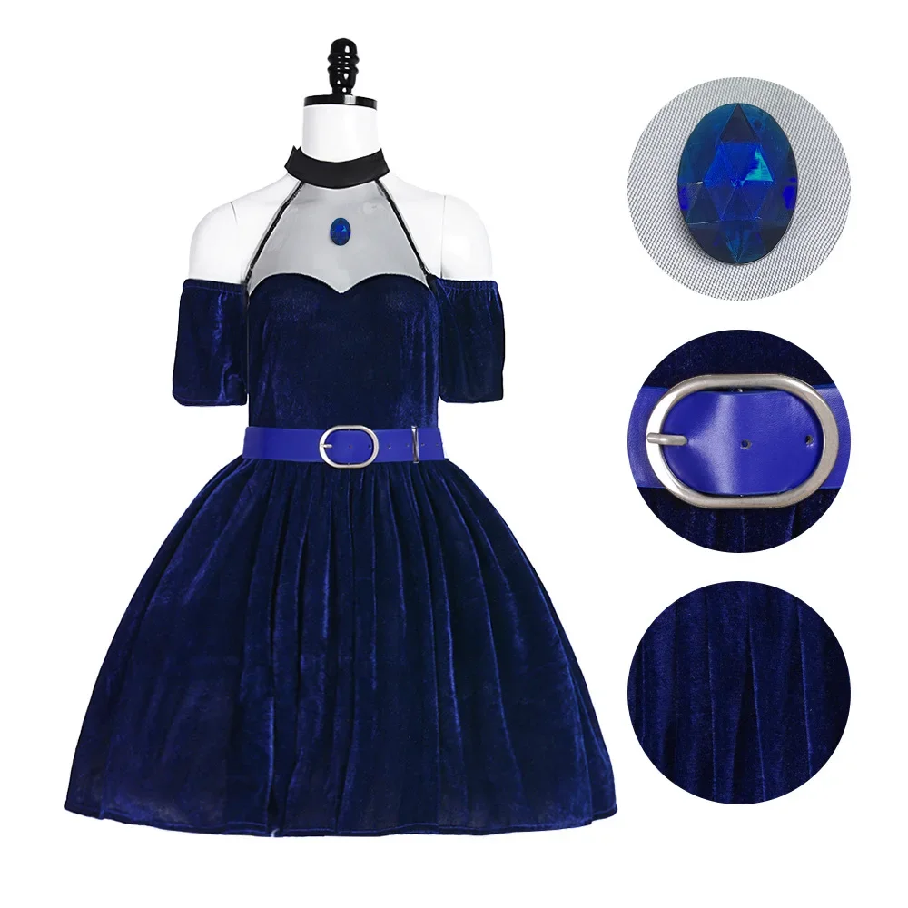 

Инопланетянин сценическое необычное темно-синее платье Мизи косплей костюм сценическое черное великолепное платье аниме вечерние Хэллоуин аниме косплей одежда