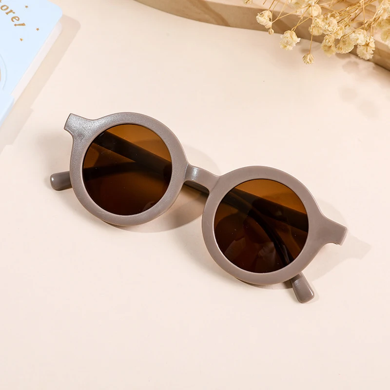 Newborn Round Frame Sunglasses Photography Prop Kids Cute Vintage Frosted Sun Glasses Sun Shade Eyewear Kawaii Photo Accessories