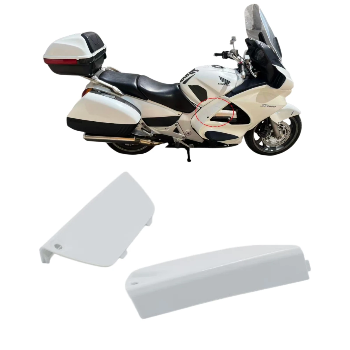 

It is suitable for Honda ST1300 white large package small cover board 2002-2016