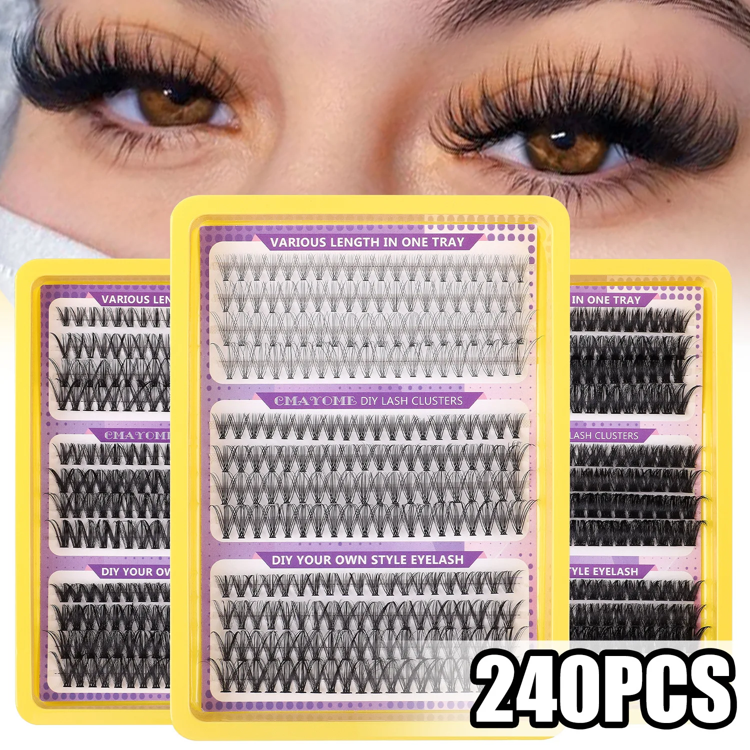 

DIY сегментированные D-Curve одинарные наращивание ресниц естественная толщина самозахватные накладные ресницы набор