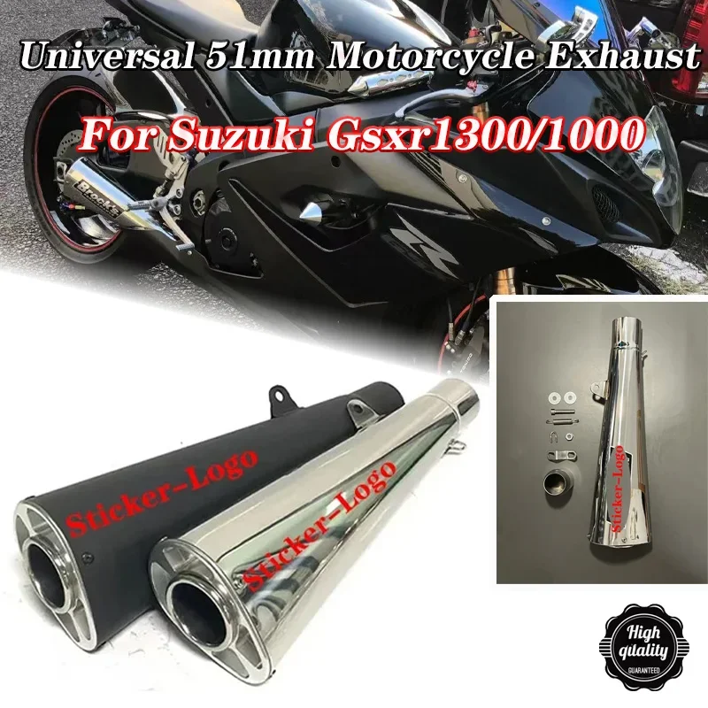 Universal 51mm Brocks Motorcycle Exhaust Escape Moto Racing for Suzuki Gsxr1300 Gsxr1000 Cafe Racer HP2 HP4 Zx14 Zx10r CBR1000