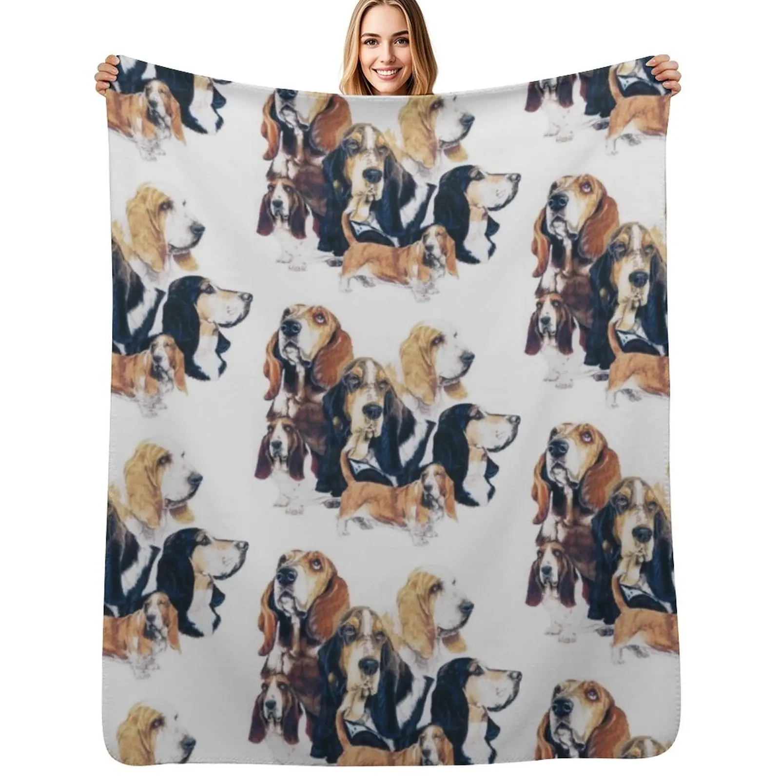 

Basset Hound Montage Throw Blanket Blankets For Bed Polar Extra Large Throw blankets and throws Blanket