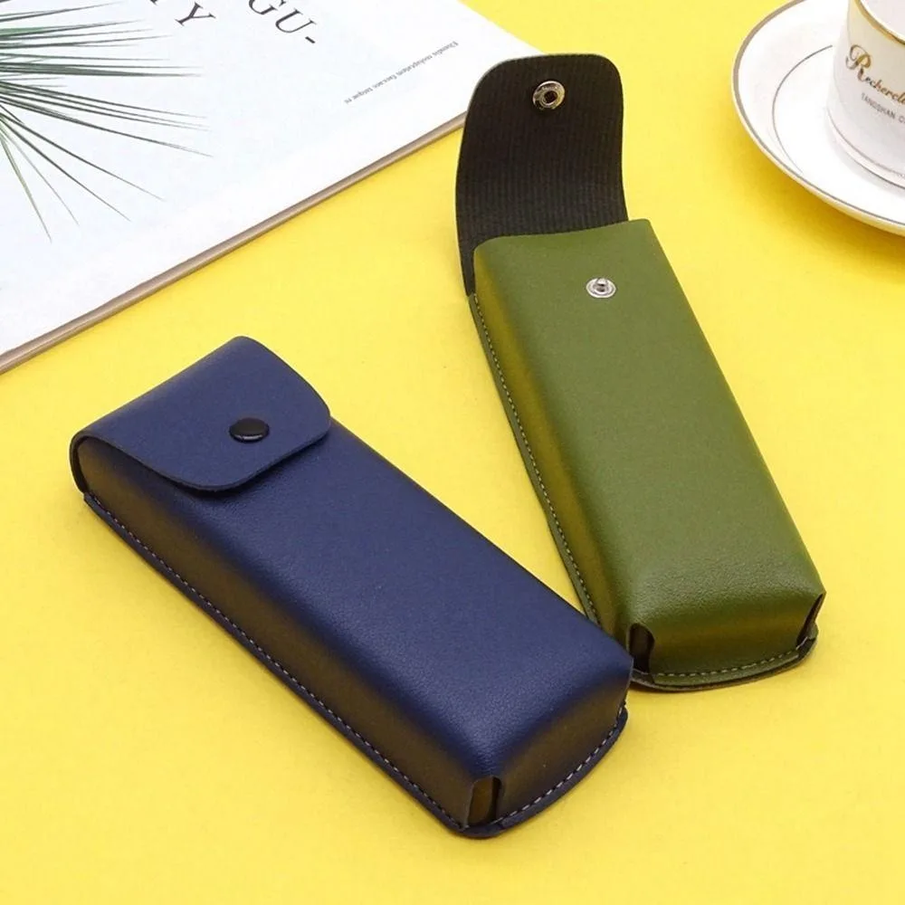 New PU Leather Eyewear Bag Portable Soft Eyeglass Box Snap Button Sunglasses Case Accessories Glasses Storage Box