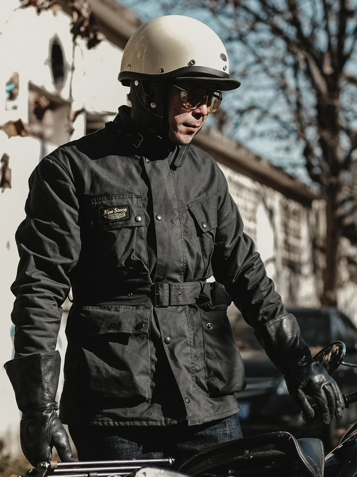 

2025 Non Stock International Wax Jacket Vintage Motorcycle Biker Coat With Multi-Pocket