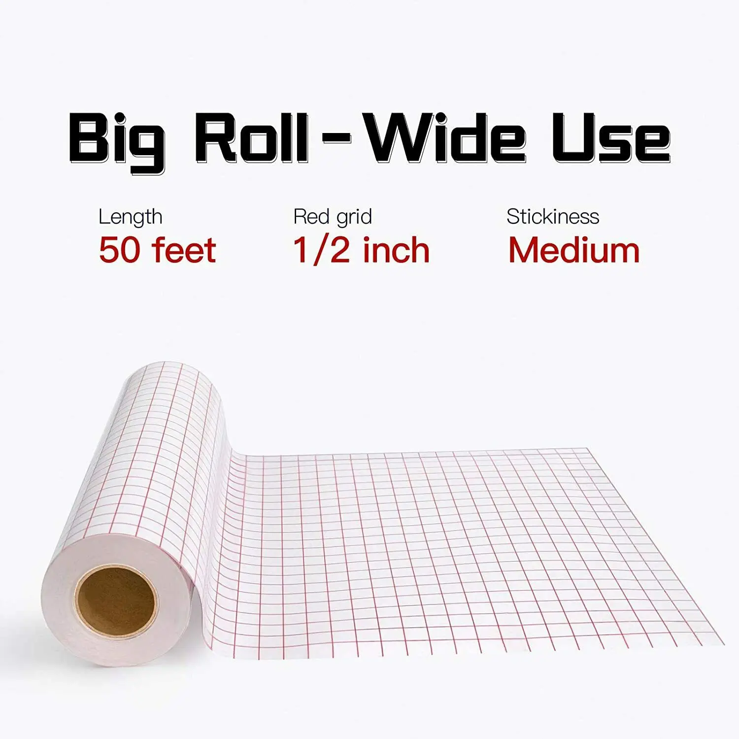 HTVRONT 30cmX1500cm Transfer Tape Red Alignment Grid Application Paper for Cricut Craft Cup Car DIY Art Decal Adhesive Vinyl