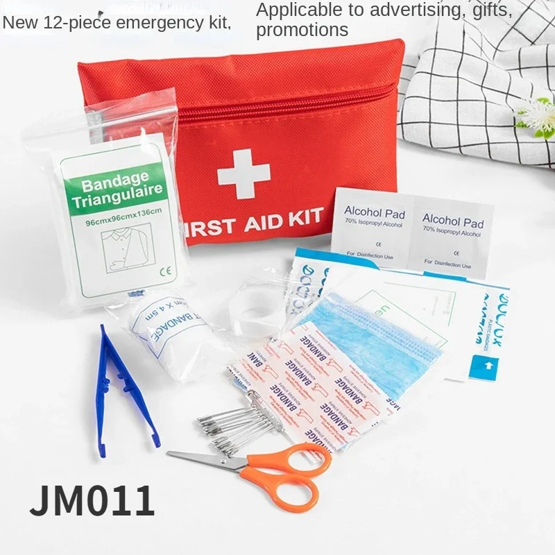 12Pcs Portable Travel First Aid Kit Survival Bag Mini Emergency Bag for Car Home Picnic Camping Travelling Outdoor Survival Kit