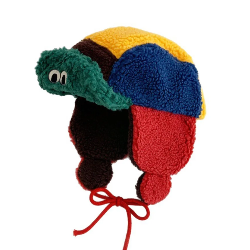 

Fashion Lamb Wool Warm Lei Feng Cap Korean Style Thickened Flip Cuff Flip Cap Winter Warm Soft Kids Flap Cap Winter