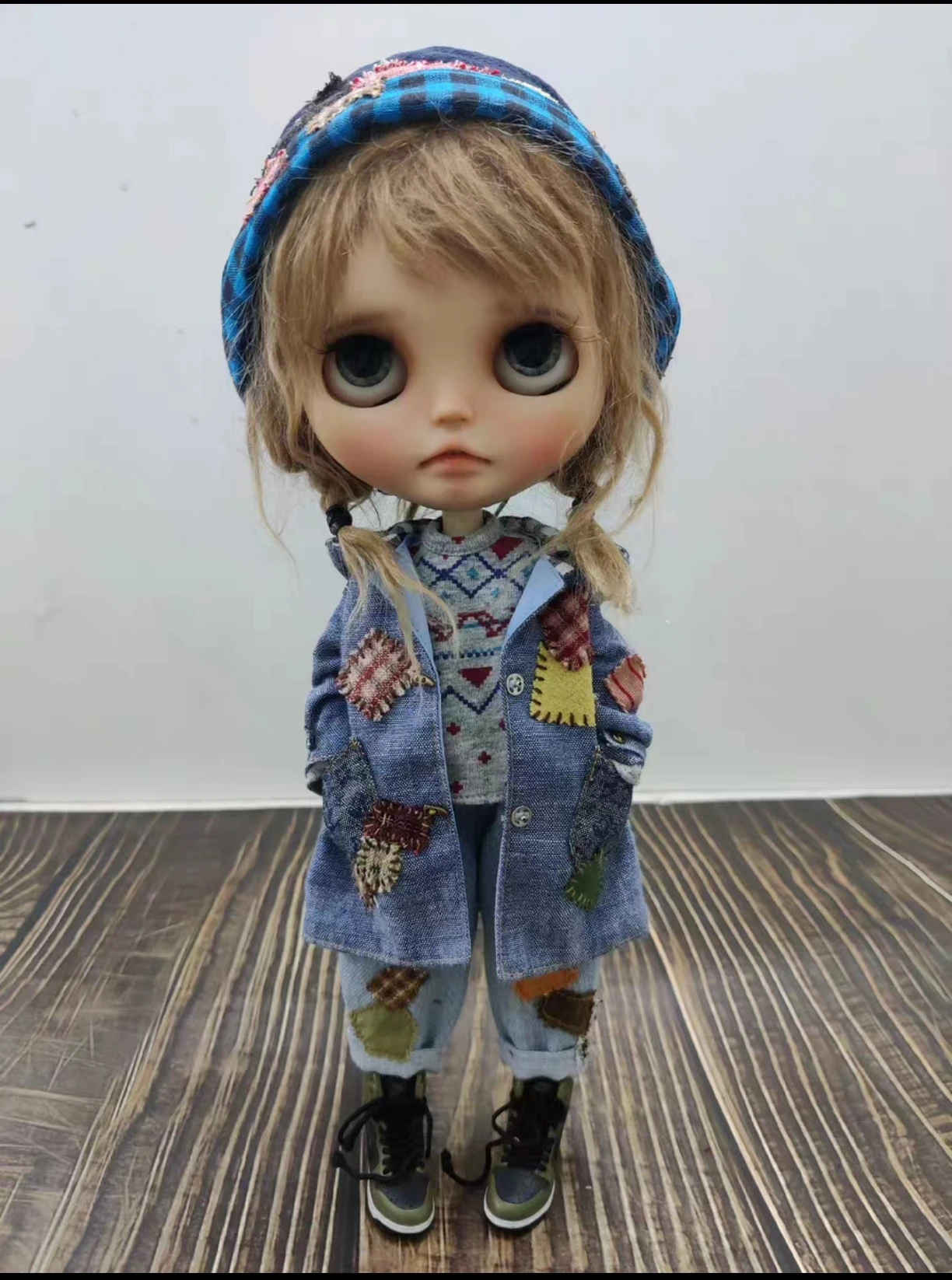 5pcs setWandering Style vintage  Blythe Hat, coat, top, pants, bag 1/6 30cm(Fit for azone,Pullip,Ob22/24/26,Licca)