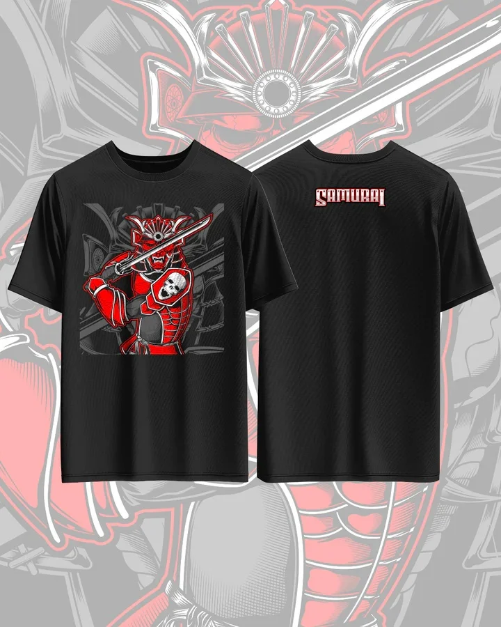 

SAMURAI хлопковая футболка с принтом для мужчин и женщин Harajuku Street Trend модные негабаритные японские темные стильные футболки с короткими рукавами