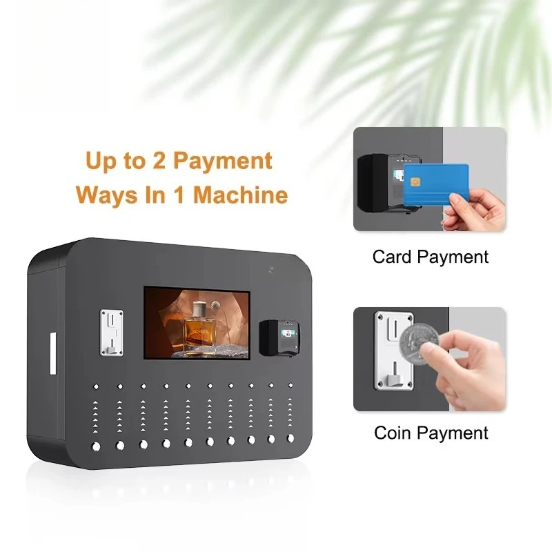 Customized Reyeah Wall Mounted Coin Credit Operated 10 Styles Fragrance Cologne Perfume Spray Vending Machine