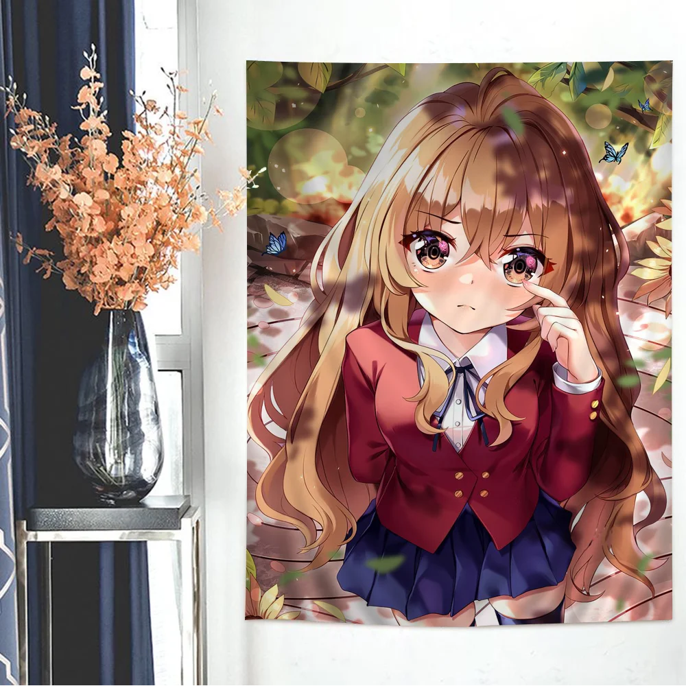 Anime Toradora Cartoon Tapestry Art Science Fiction Room Home Decor Wall Hanging Sheets