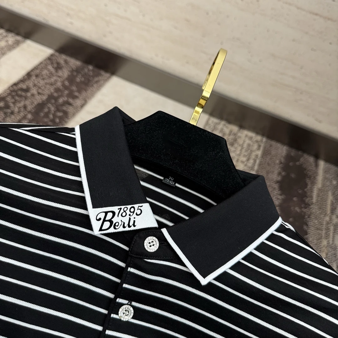 2025SS NEW stand-up collar T shirt Long staple Cotton sewing three-dimensional 3D plate making knitting casual 1895 OLD MOENY