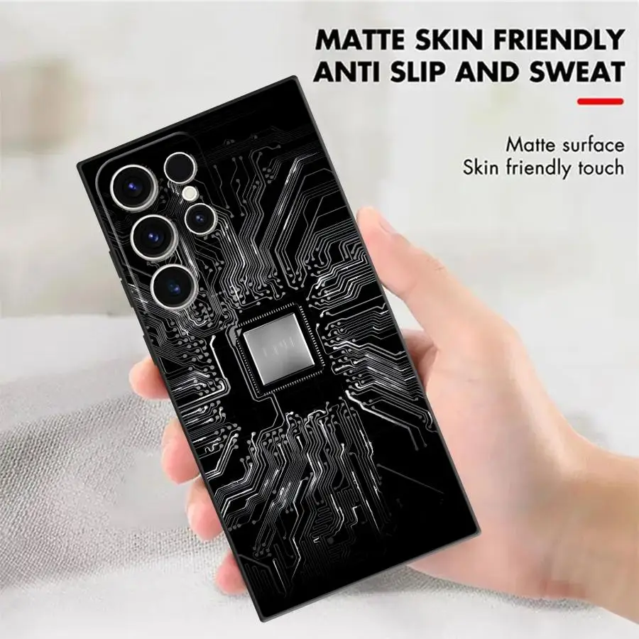 Case for Samsung Galaxy S26 S20 S10 S9 S25 Ultra S21 FE S24 Plus S23 Note 20 Ultra 8 9 10 Funda Phone Cover Retro Circuit Board view 4