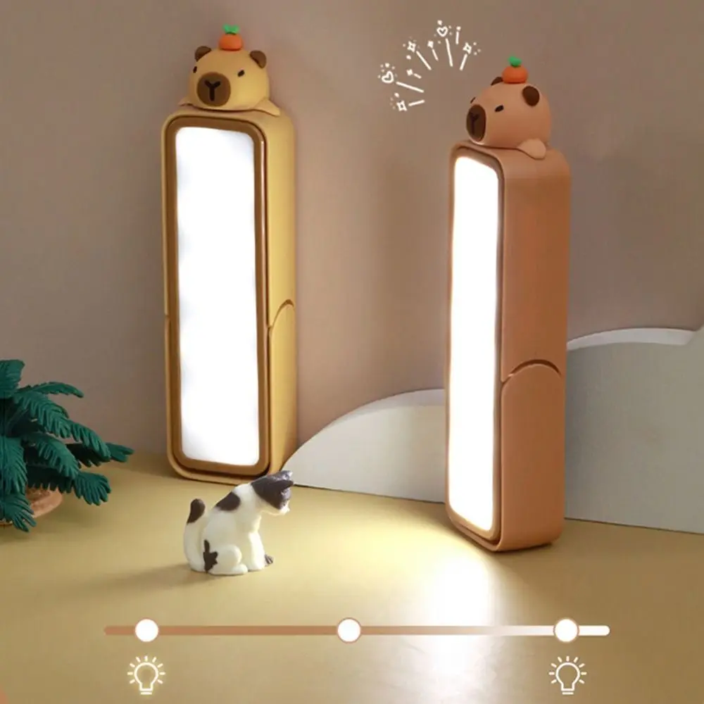 Usb recarregável capivara lâmpada de mesa multifuncional bonito dos desenhos animados animal pequena luz da noite 3 engrenagens ajustável engraçado lâmpada parede