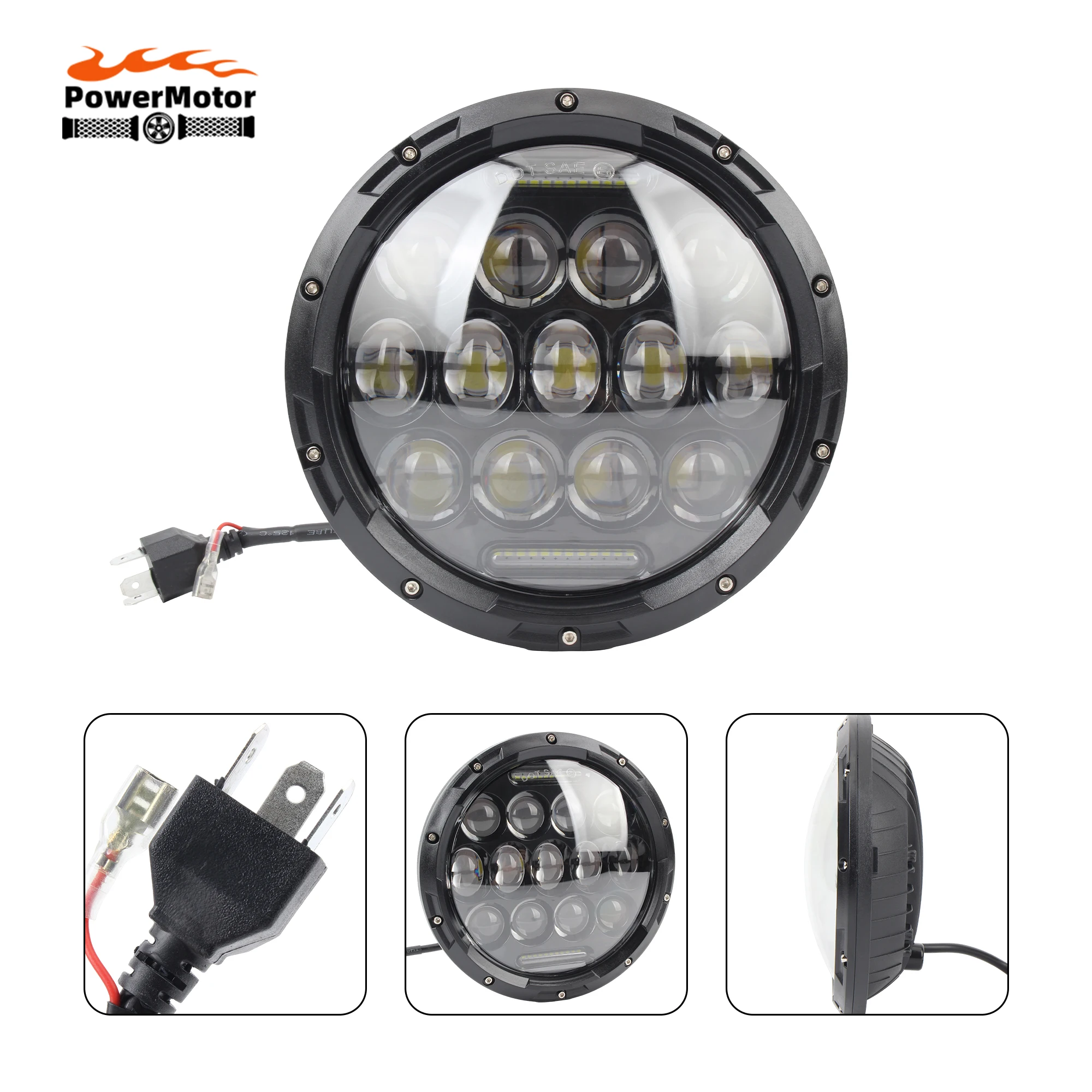 

7-дюймовая круглая светодиодная мотоциклетная фара Halo Angel Eyes для Yamaha Harley Road King Jeep Wrangler JK Cafe Racer - освещение мотоцикла