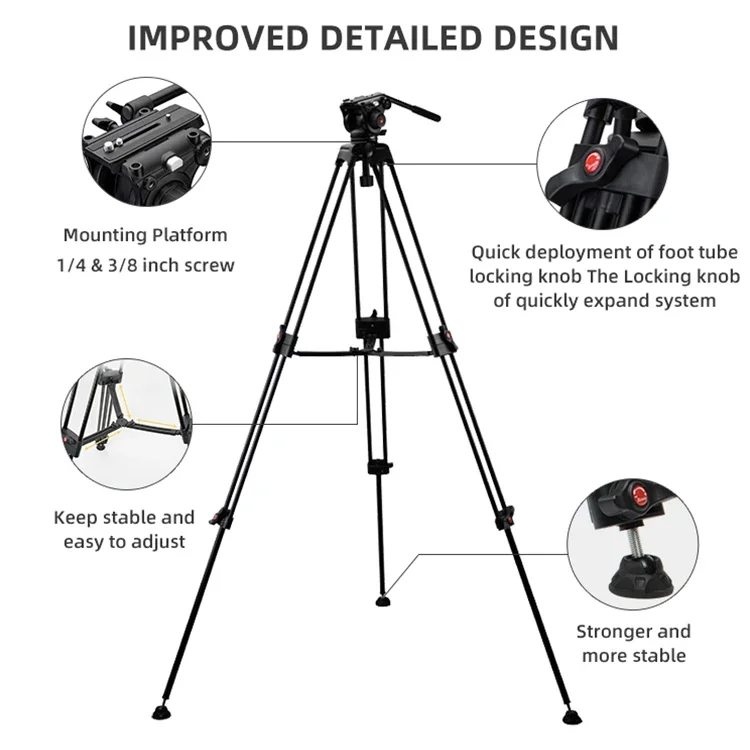 Fotopro High Quality Extendable Universal Aluminum Stretchable Dslr Remote Control DSLR Camera Tripod