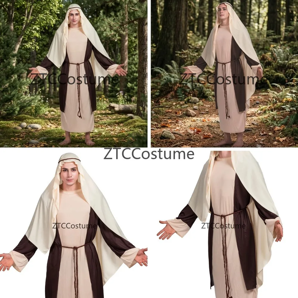 

Arabic Cosplay Costume for Adults Middle Eastern Dubai Shepherd Robe Masquerade Ball Attire
