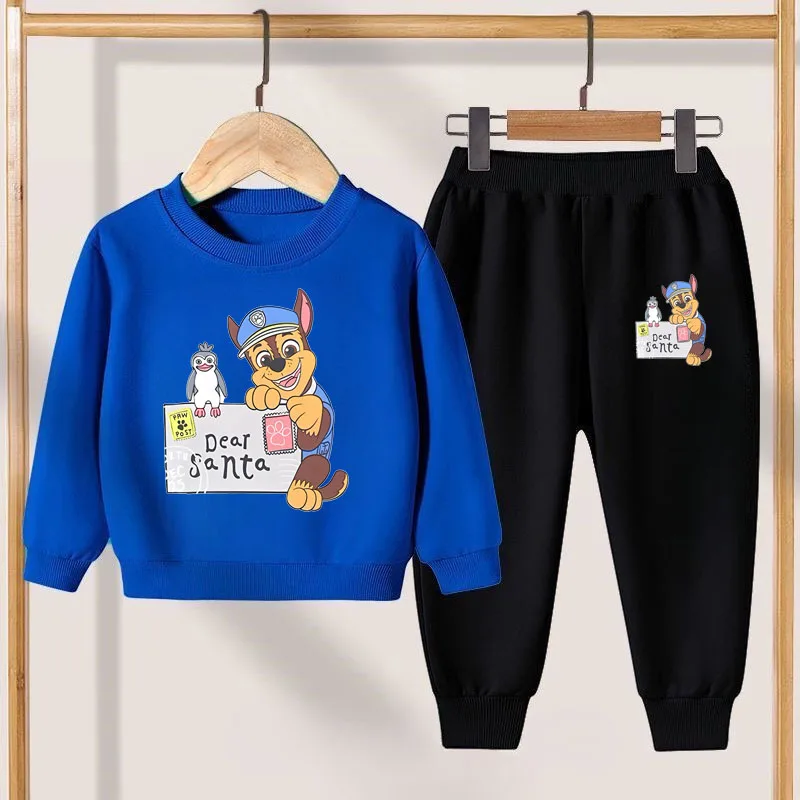 2026 Autumn Boys Fashion Tracksuit Sweatsuits Cute Printed Kids Casual O Neck Hoodies+long Pant 2piece Sets Child Pullover Suit