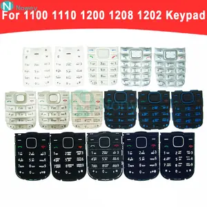 Bilashmart Nowey 1110 Cover Keyboard Nokia 1100 1110 1112 1200 1208 1202 Phone English Russian Arabic Keypad Housing Replacement Parts