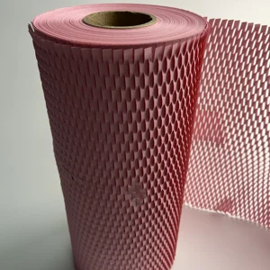Embalagem perfurado reciclado almofada embrulho rolo, Rosa embalagem papel honeycomb, Honeycomb amortecimento rolo, Eco Friendly, Moving Green Wrap 8 principais vendas papel pra envolver - №1