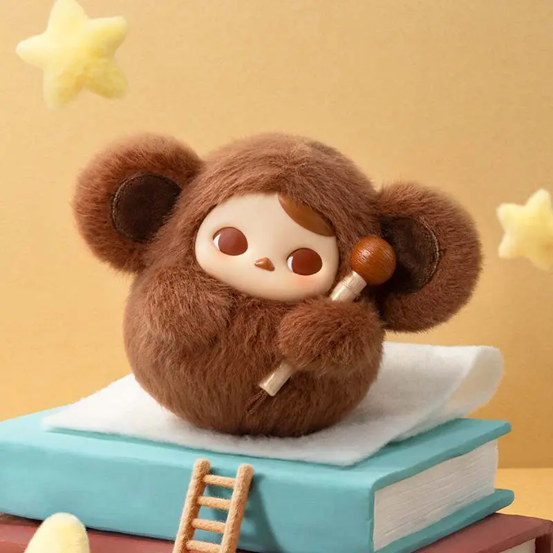 

POPMART PUCKY Electronic Wooden Fish Plush Keychain Blind Box Vinyl Stuffed Monkey Pendant Cute Birthday Gift For Toy Collectors