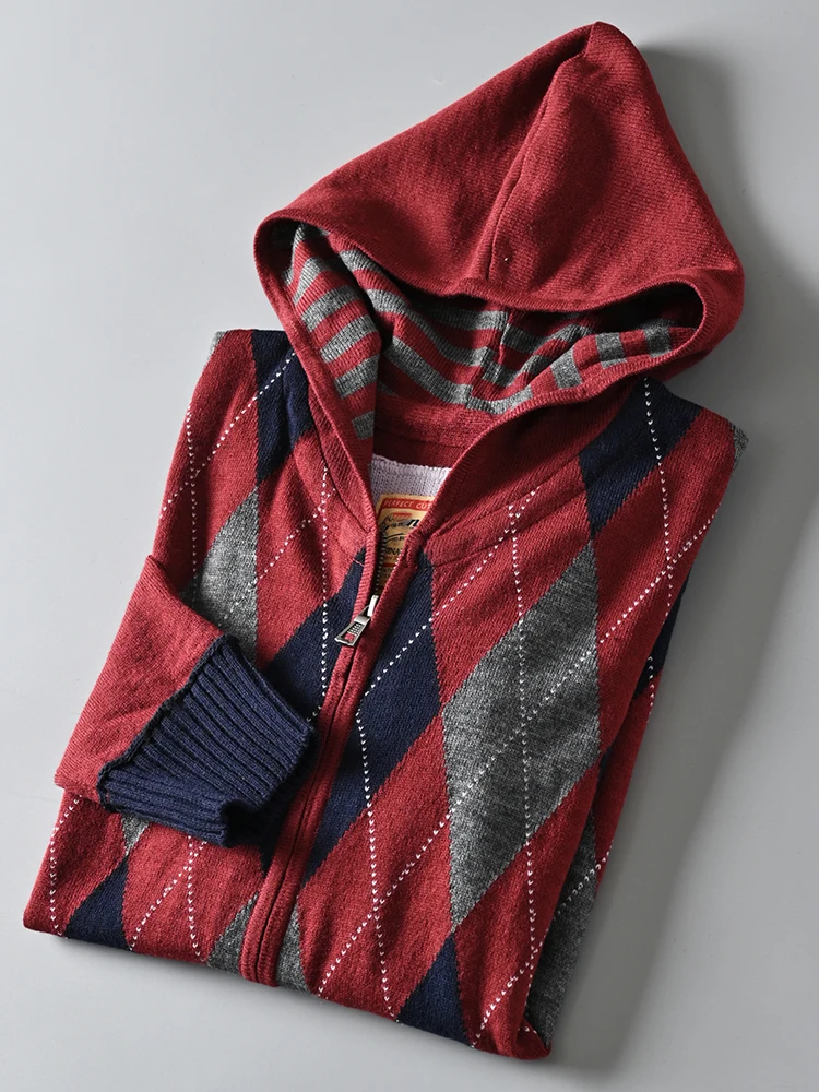 

Мужской повседневный вязаный шерстяной свитер с капюшоном, пальто, осень-зима Faion Ci Sle Long Sve Fine Gauge, трикотаж