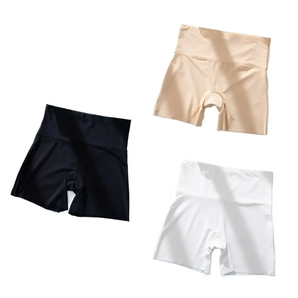 Comfortable Seamless Ice Slik Shorts Solid Color Thin Safety Pants Capris Skinny Tights High Waist Underwear Skirt Inside