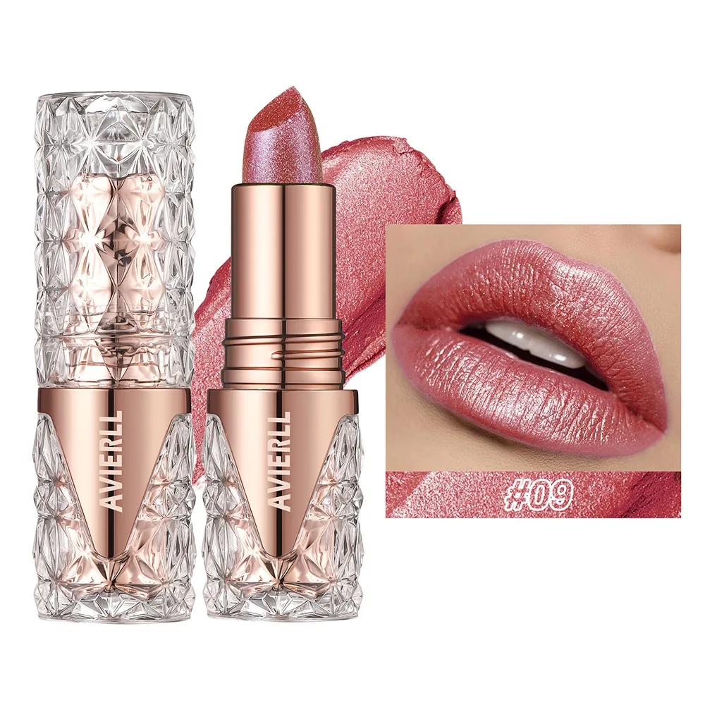 1 Stücke Neue 10 Farben Glitter Lippenstift Langlebig Quicksand Gold Lippen Make-Up Wasserdicht Feuchtigkeitsspendende Seidige Perlglanz Lippentönung