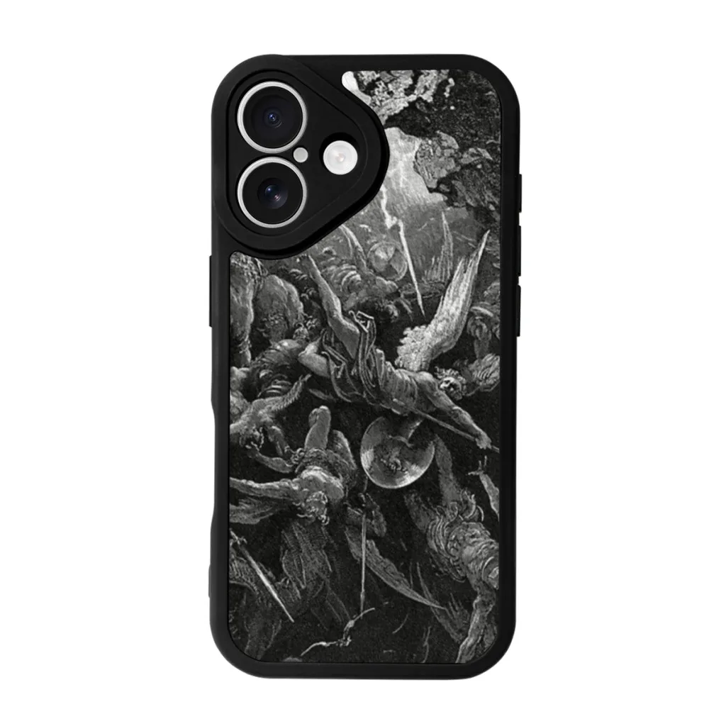 Lithograph - Gustave Doré - Paradise Lost - The Mouth of Hell - John Milton Phone Case For iPhone 16 Pro Max Plus Soft Silicone