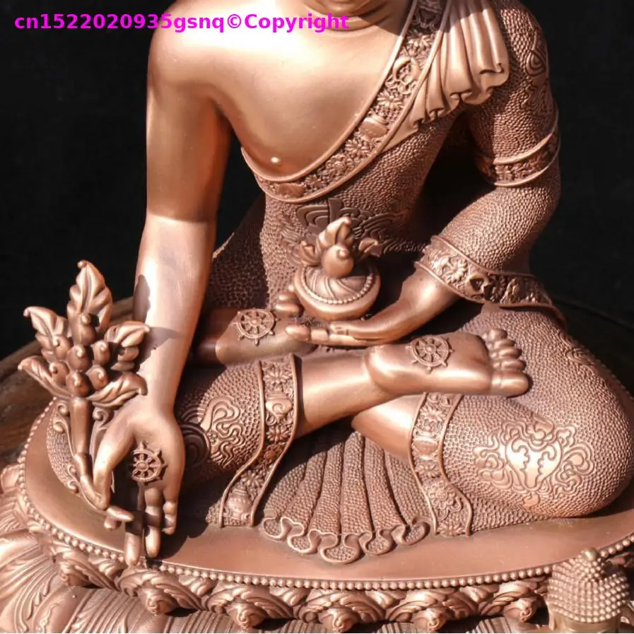 Special offer copper carving buddha Bhaisajyaguru Exquisite Sangye Menla Buddha statue Buddhist altar tibetan family worship