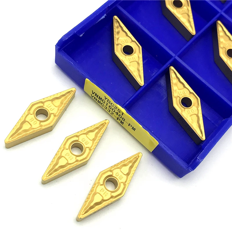 Zcc.ct Inserto in metallo duro VNMG160404 VNMG160408 VNMG160412-PM YBC251/YBC252 utensile per tornio lavorazione dell'acciaio Utensile per tornitura esterna