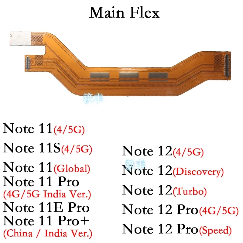 Main Board Flex for Xiaomi Redmi Note 11 11E 12 11S Pro Plus + Discovery Speed 4G 5G Motherboard Connector Cable Global Version