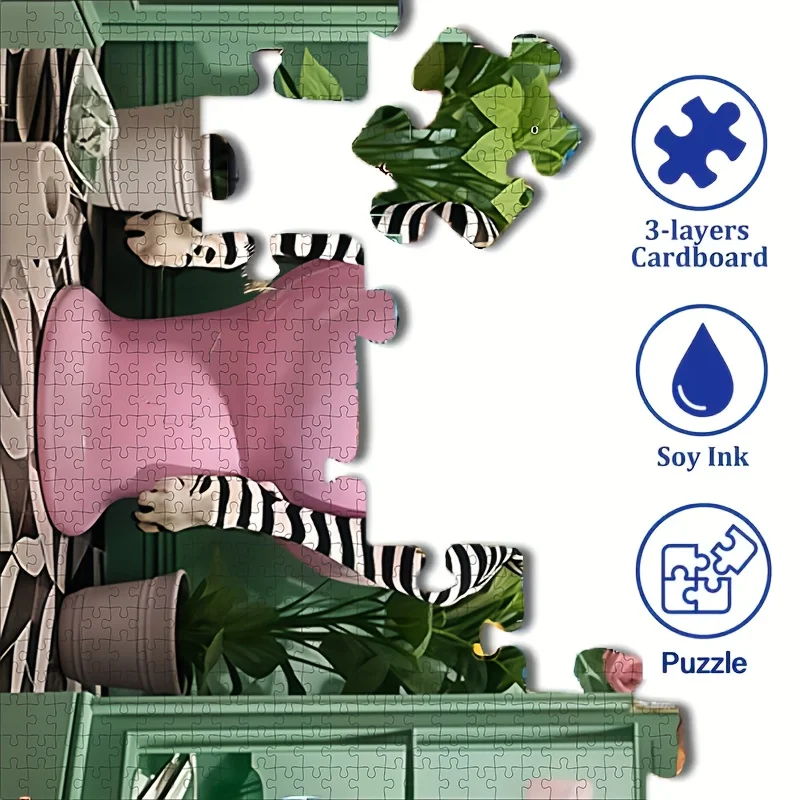 Giornale di lettura zebrato - Tema astratto, puzzle di carta da 1000 pezzi, grande gioco per adulti giocattolo regalo per giochi interattivi in famiglia a