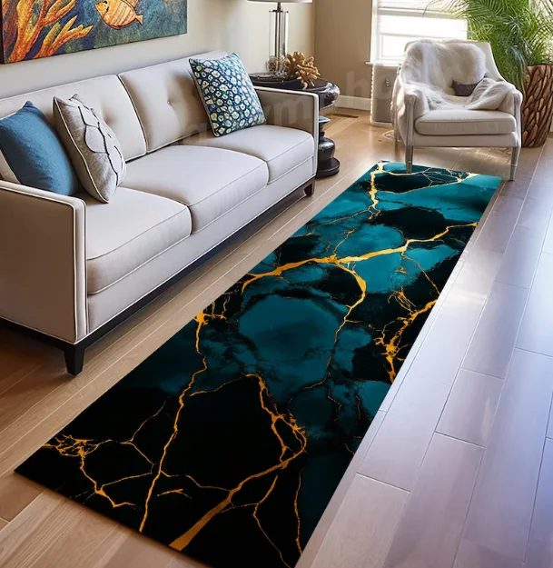 Marble Rug Runner Modern Non-S - огляд і ціна Commercial Kitchen Tile