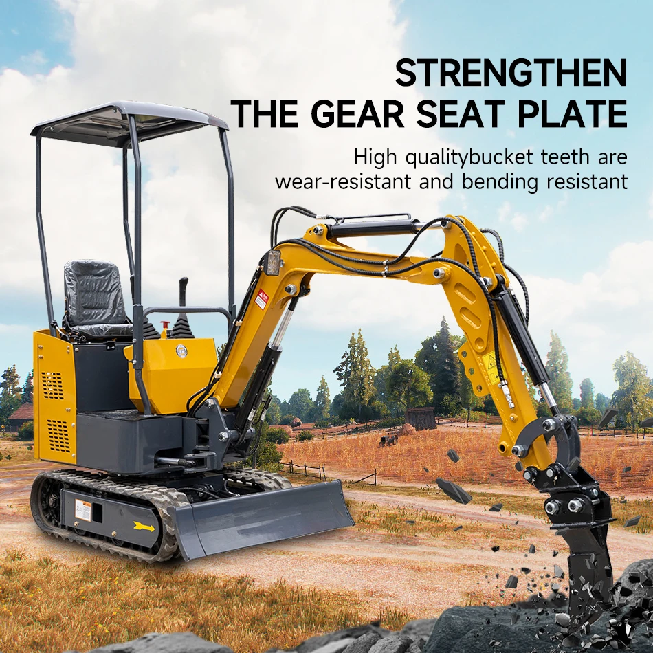 Minigraafmachine Ripper Kleine graafmachine Losmaakhulpstukken voor het graven van wortelvegetatie Struiken en kleine bomen Graafmachineaccessoires