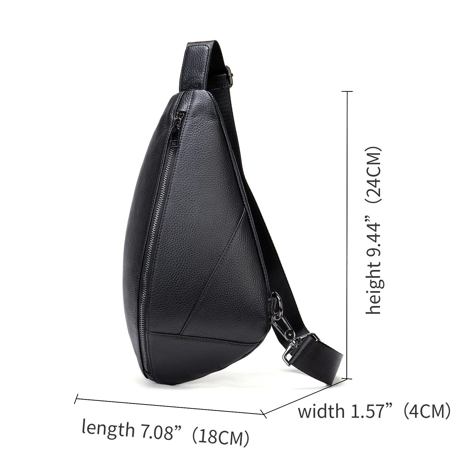 Genuine Leather Men\'s Chest Bags Soft Top Layer Cross Body Bag Black Male Cowhide Sling Bag Messager Single Summer Pouch