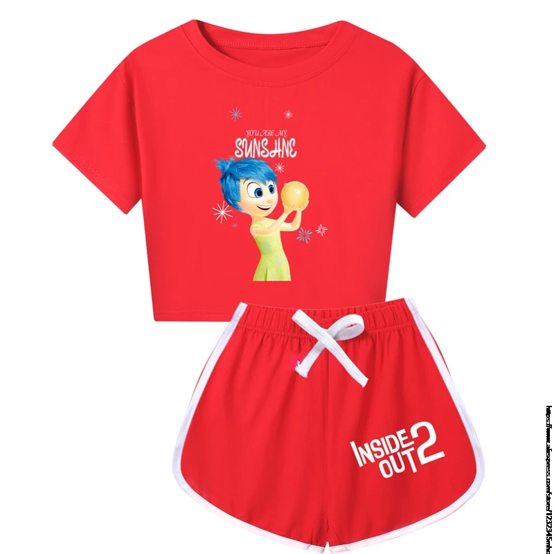 Cartoon Out2-Piece Conjunto de treino para crianças, Conjuntos de roupas de verão para bebês meninas e meninos, camiseta e shorts, roupas, presente, novo interior